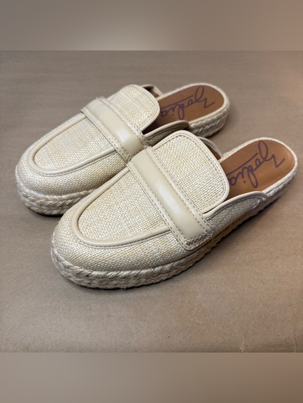 Zodiac Cream Espadrille Slide Mules
